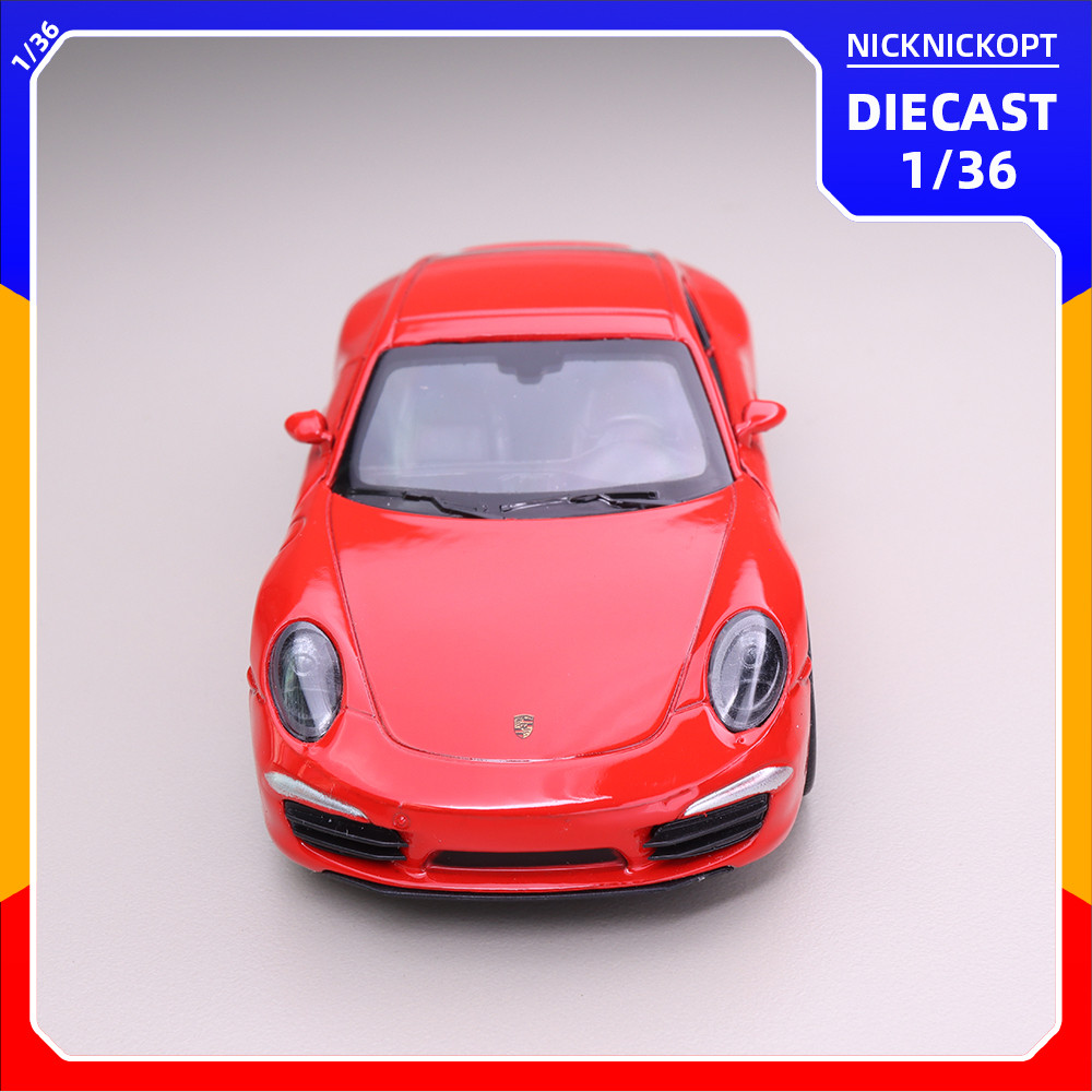 Miniatur Mobil Welly Porsche Carrera S Diecast Skala 1:36 Mainan Koleksi
