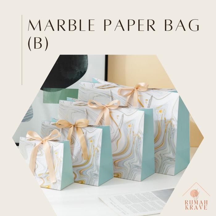 

Happy- RUMAH KRAVE - Marble (B) Marmer Paper Bag Paperbag Goodie Bag