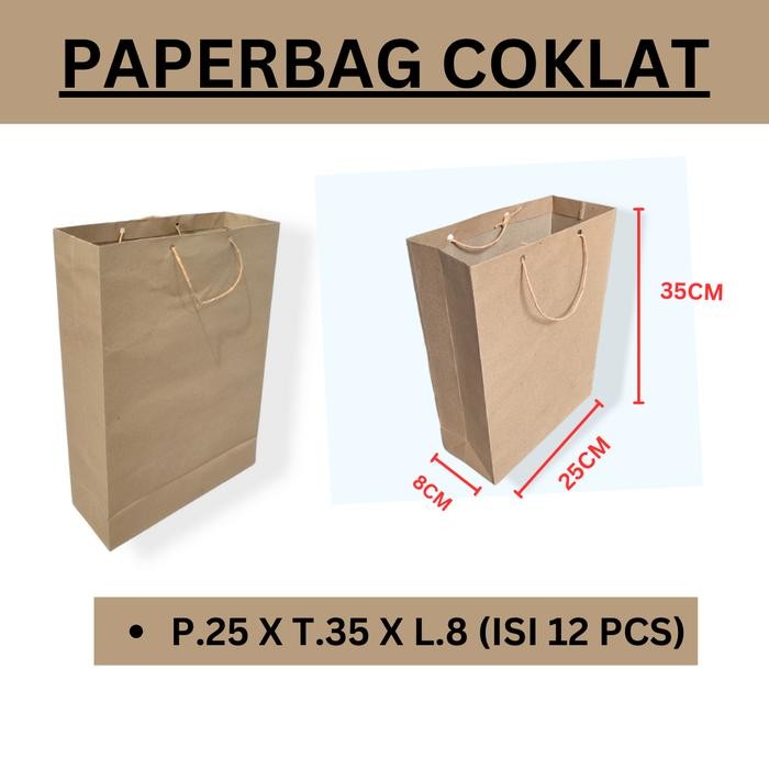 

Pesta- paperbag/paper bag/ tas belanja polos uk. 26x34x9cm