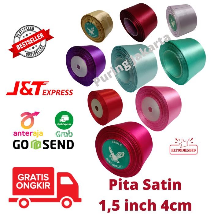 

Pesta- Pita satin pita kado 1.5 inch / 4 cm Per roll