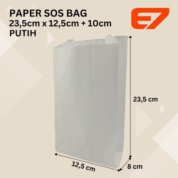 

Pesta- Paper SOS Bag Putih - Kantong Kertas - Food Paper Bag, Takeaway Bag