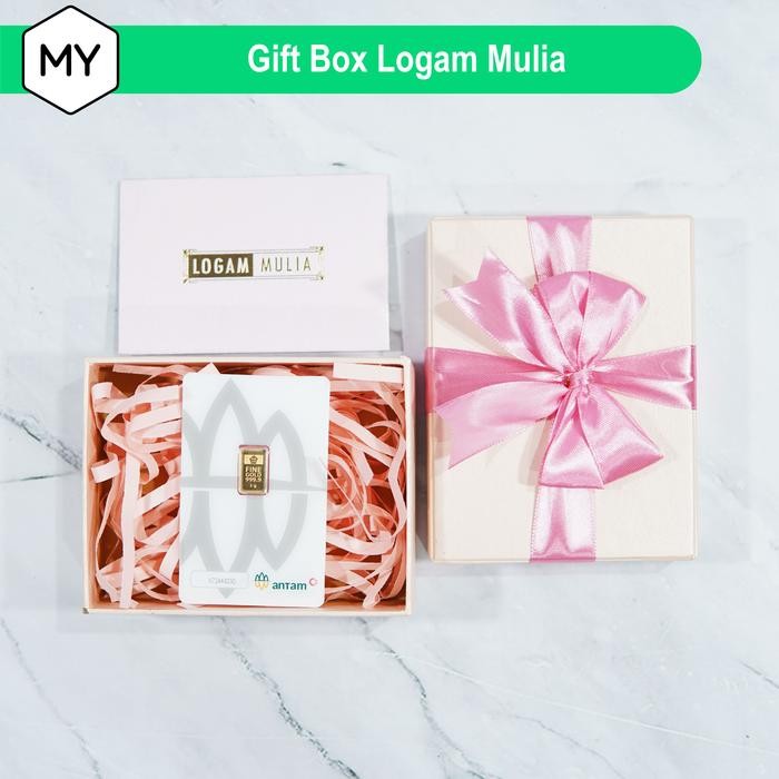 

Pesta- Box Gift Kotak Premium Kado Pita Emas Logam Mulia