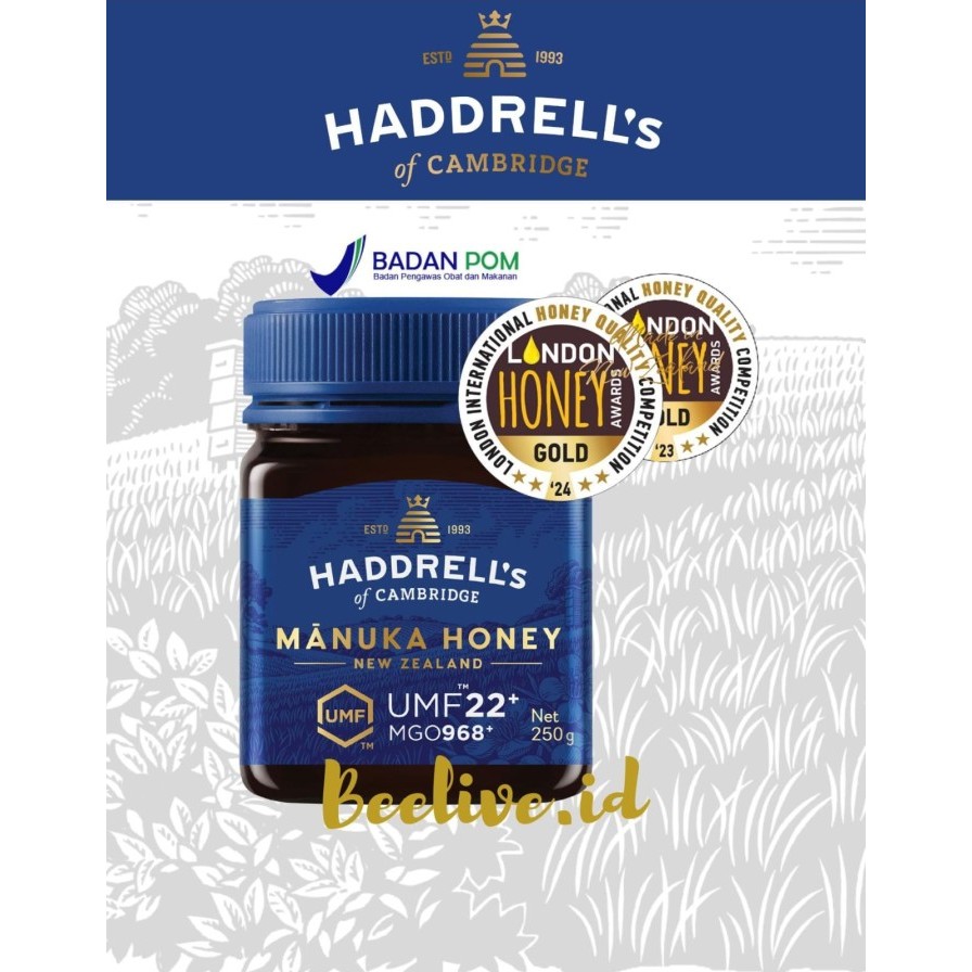 

Madu Haddrells Manuka Honey UMF 22+ MGO 1000+ 250gr (UMF 20+ UP)
