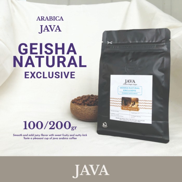 

Arabica Java Geisha Natural Exclusive Kopi Bean, Bubuk 100-200gr