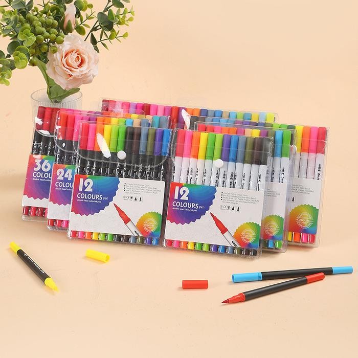 

SPIDOL WARNA SET 12/36/60/100/120 SPIDOL BRUSH PEN 2 TIPS SPIDOL SET MARKER DRAWING PEN