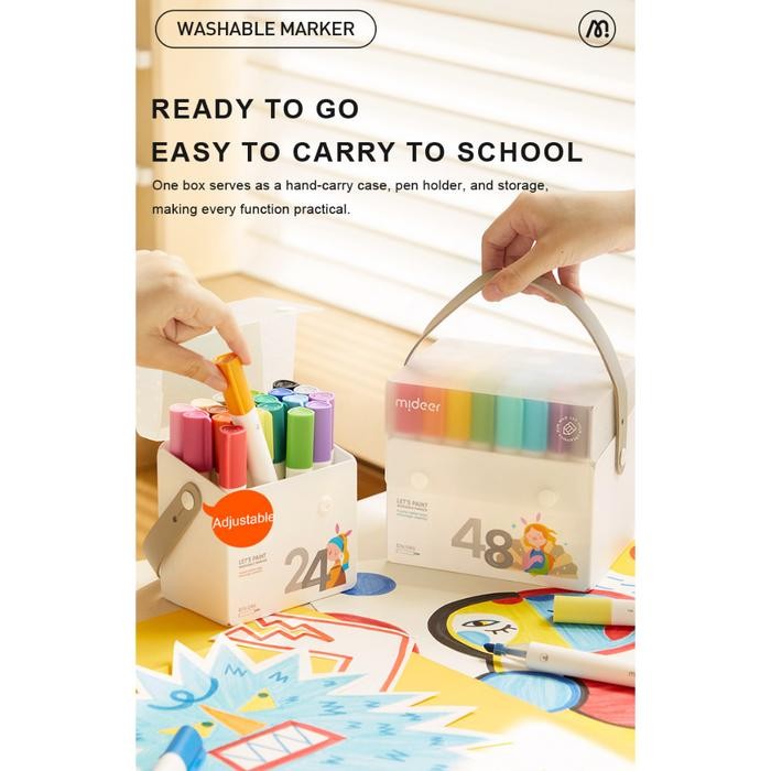 

MIDEER WASHABLE MARKER SPIDOL 12 24 36 48 WARNA COLOR COLORS NONTOXIC