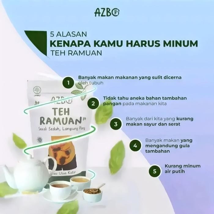 

Terlaris- Paket Hemat 2 Pcs Azbo Teh Detox Pembersih Usus Kotor Memperlancar Bab