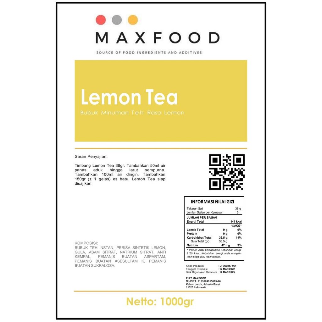 

Terlaris- Lemon Tea/ Teh Lemon/ Bubuk Lemon Tea/ Lemon Tea Powder 1Kg