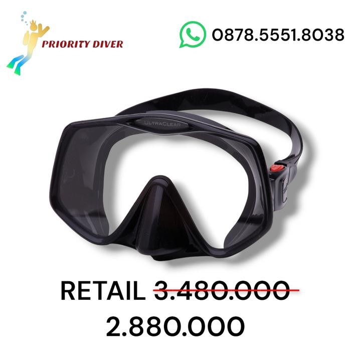 BISA TERMIN [ATOMIC] Frameless 2 Diving Mask - Black