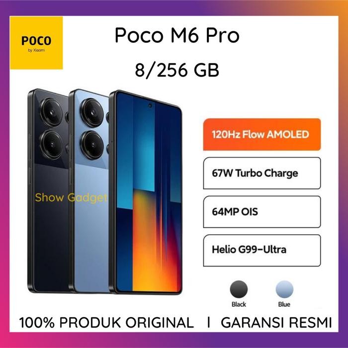 Gadgetra- Poco M6 Pro 8/256Gb 120Hz 67W Garansi Resmi Xiaomi X6 13 Note 12 X5 5G