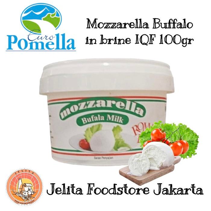 

BARANG TERLARIS Europomella Mozzarella Buffala in brine IQF 100gr - Frozen