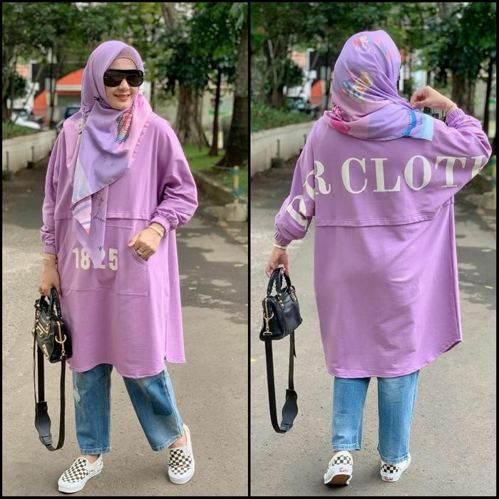 KAOS TUNIK MERAH PUTIH AGUSTUSAN 2023 KEMERDEKAAN JUMBO LD 140 Muslim Wanita