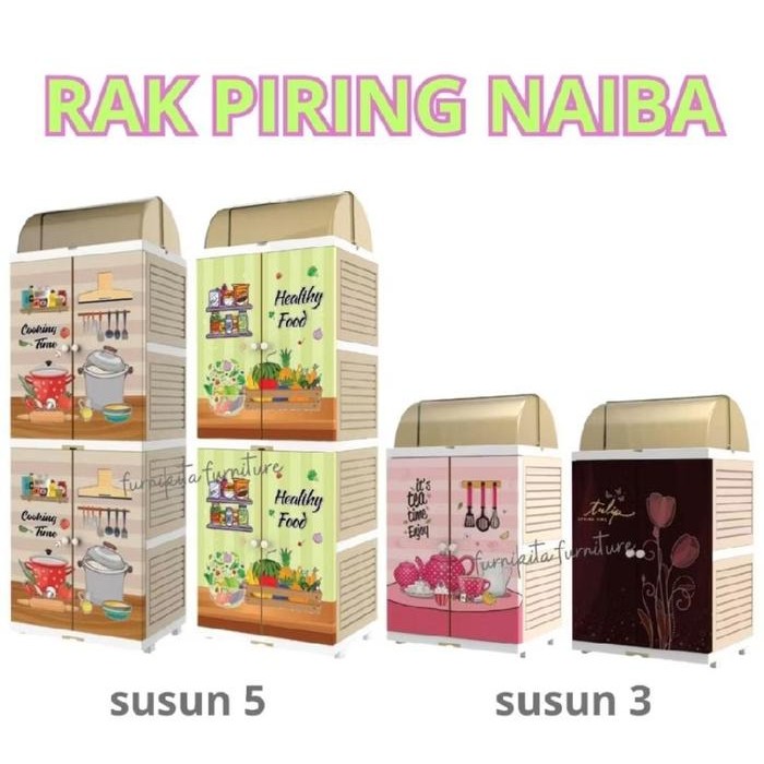 NAIBA RAK PIRING PLASTIK SUSUN 5 DAN 3 SERBAGUNA [NAIBOX]