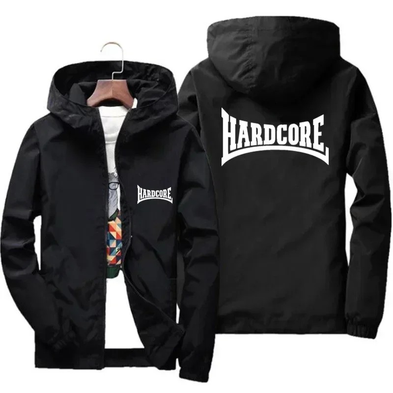 Hardcore Jacket Windbreaker Pilot Coat Men'S Zipper Bomber Hooded Jackets Waterproof Windbreak Coat