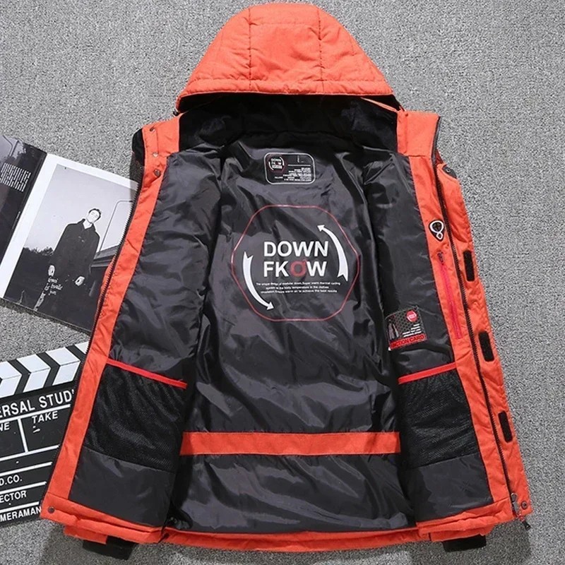 Winter Mens Down Jacket High-Quality White Duck Down Coat -20 Degree Windproof Jacket Men Hooded