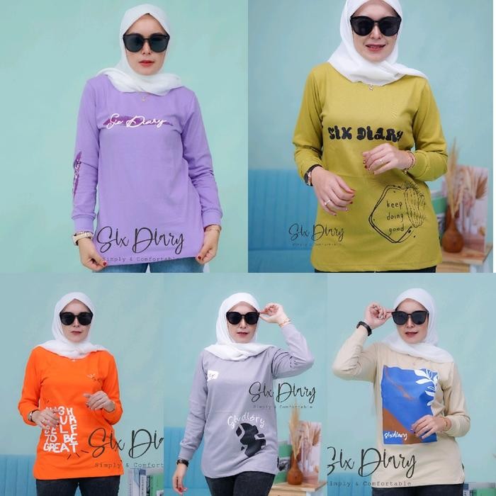 Baju Atasan Kaos Wanita Six Diary Original Terbaru 2023 Terlaris