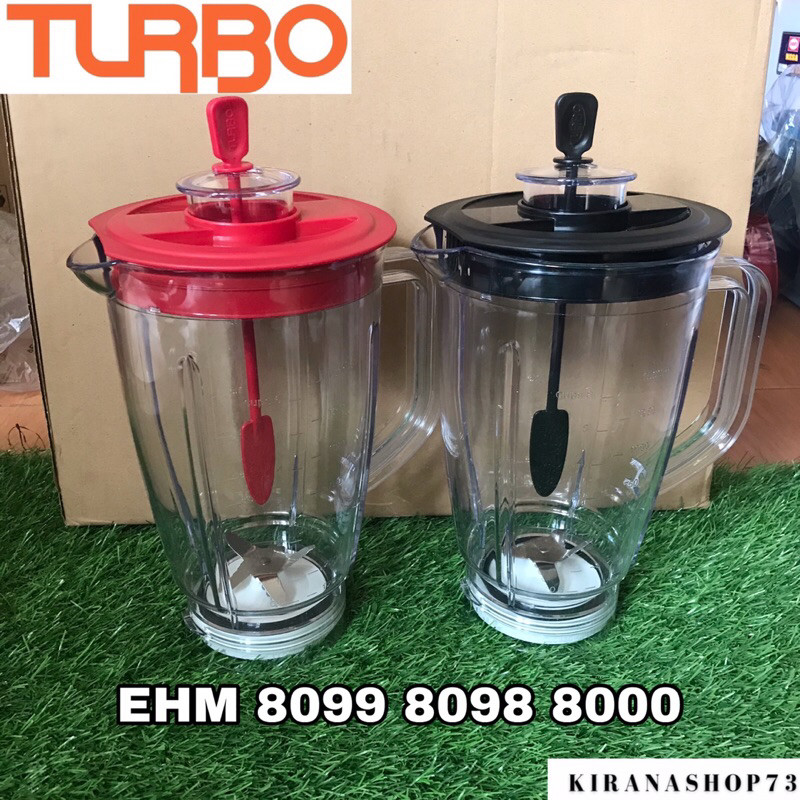 Gelas Blender Plastik Jus Turbo (1 set) Gelas,pisau, tutup & sendok EHM 8099 8098 8000 Original