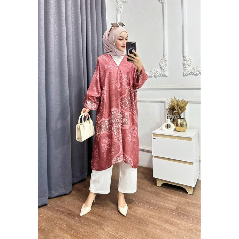 Tunik Batik Wanita Batik Viscose cap Rayon viscose Tunik Batik Pekalongan Asli