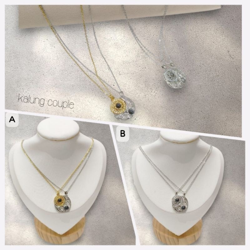 Makmur_55 Kalung Magnet Batu Proyeksi/Kalung Couple Pasangan/Kalung Couple Sahabat Liontin Magnet