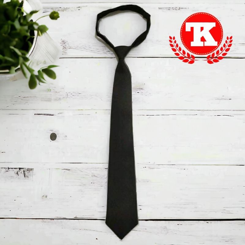 Glamourgemss Dasi Hitam Perekat Dasi Hitam Pria Dasi Hitam Wanita