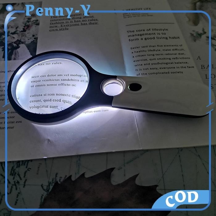 

2In1 Pembesar Dengan Lampu Led Membaca Magnifying Glass Kaca Pembesar