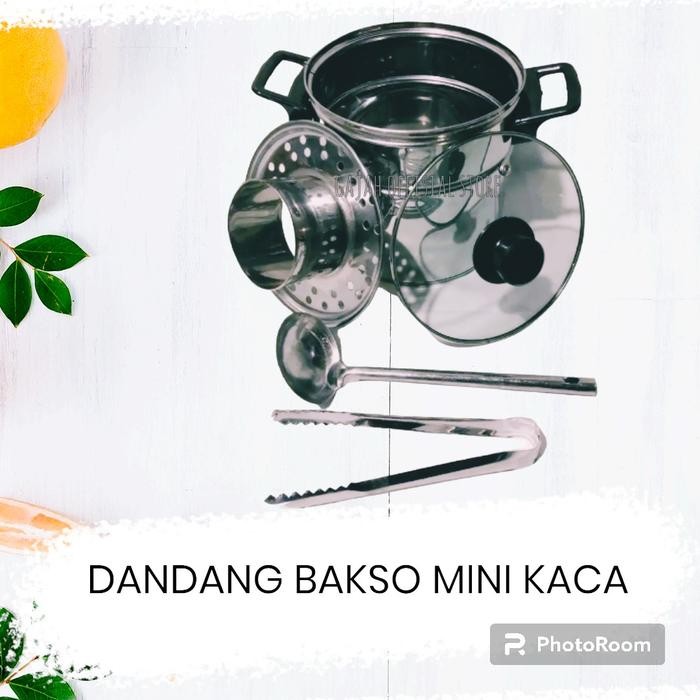 Dandang Bakso Kaca Mini Ukuran 18cm Plastik Stainless Stenlis Kitchenware