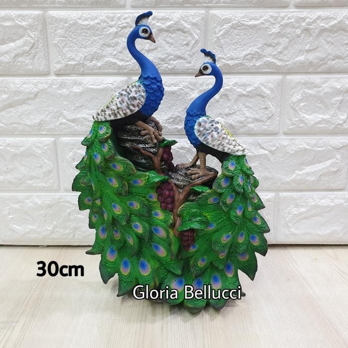 patung pajangan burung merak miniatur peacock