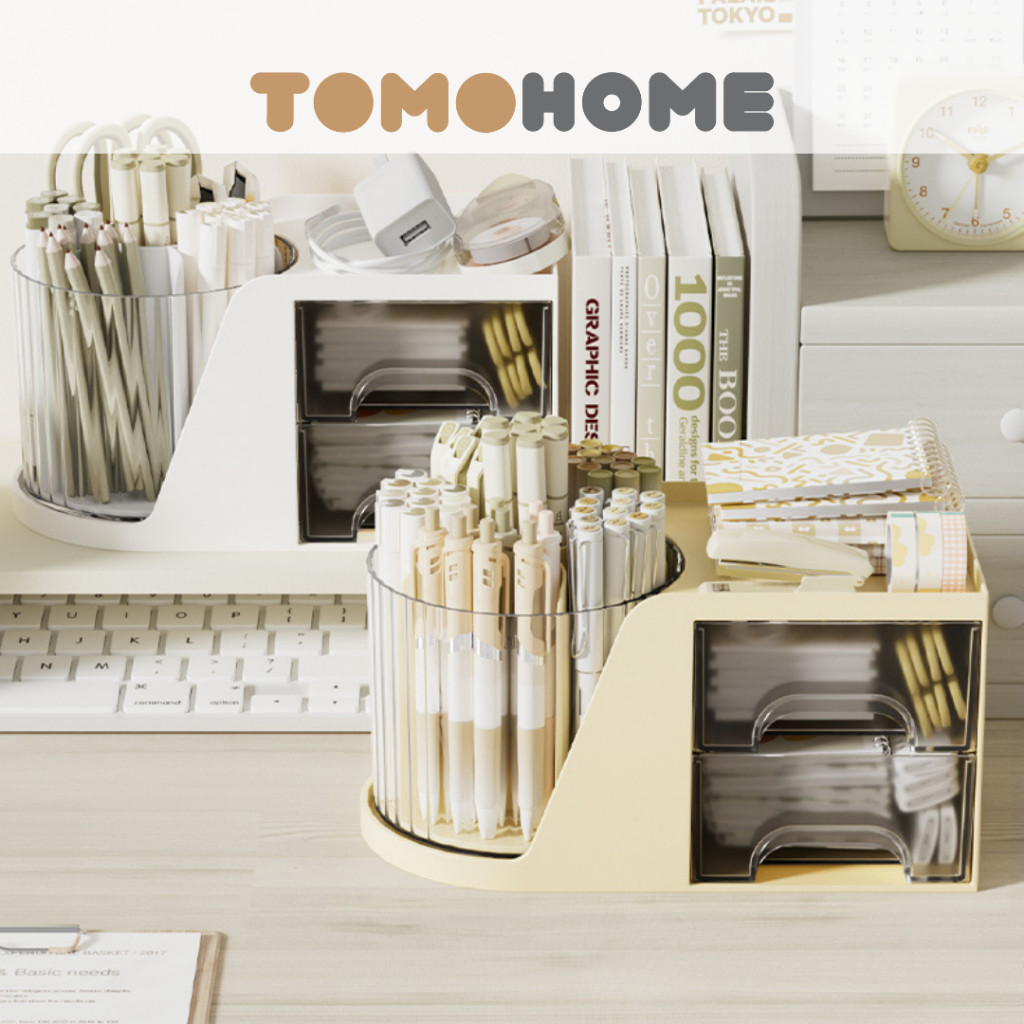 Tomo - Geta Rak Laci Skincare Putar Perapi Makeup Minimalis Holder Stationery Serbaguna Storage Alat