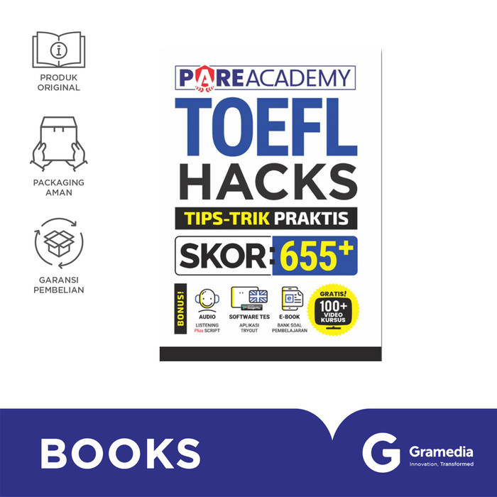 

Gramedia Buku Toefl Hacks Tips-Trik Praktis Skor 655+