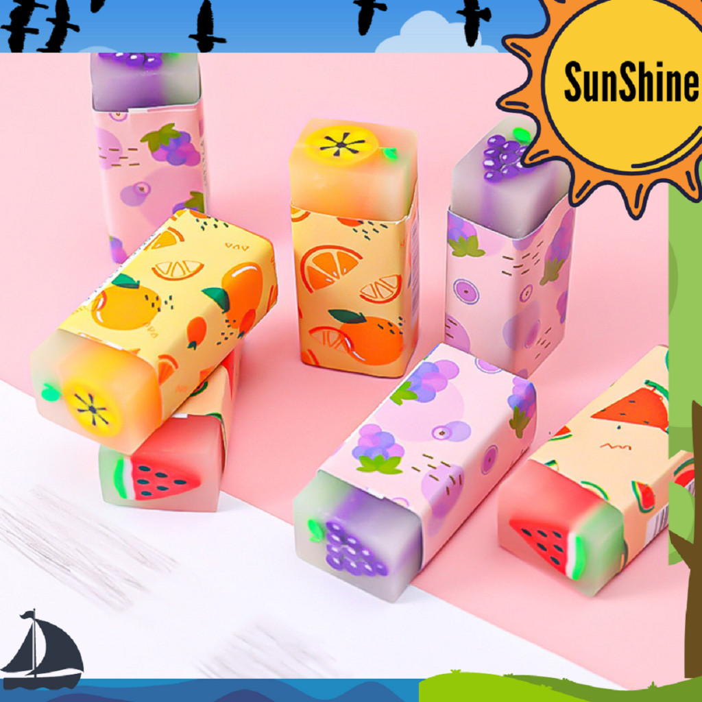 

Sunshine Fancy SELUSIN / 12 Pcs Penghapus Karet Motif Buah Lucu / Fruit Eraser PE0003