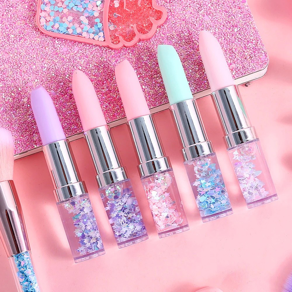 

1 LUSIN (12 PCS) PULPEN GEL GLITTER MOTIF LIPSTICK LUCU IMUT / BOLPEN GEL KARAKTER LIPSTIK LG