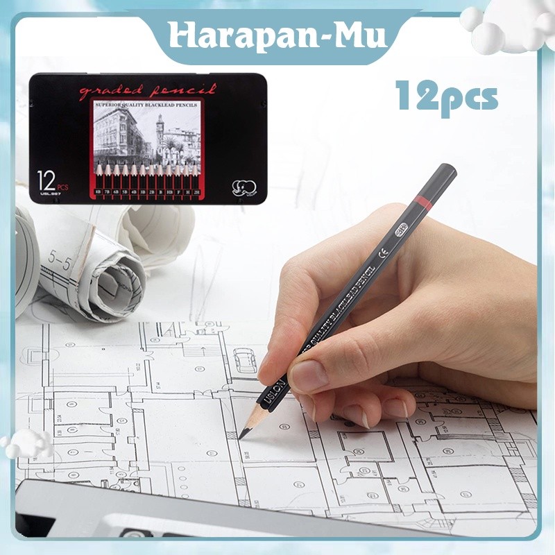 

Isi 12 Pensil Sketsa Pensil Gambar Lengkap Drawing Pencil Set Charcoal Pencils Set