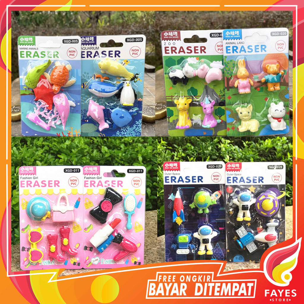 

FAYES COD Eraser Karakter Penghapus Pensil Karakter 1 Set Motif 3D Lucu Keren STY33