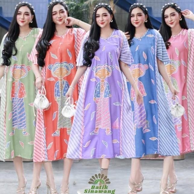 New [Batik Sinawang] Daster Batik Baju Tidur Ibu/ Dewasa/ Putri Remaja Payung "Sinta" Cantik Zipper
