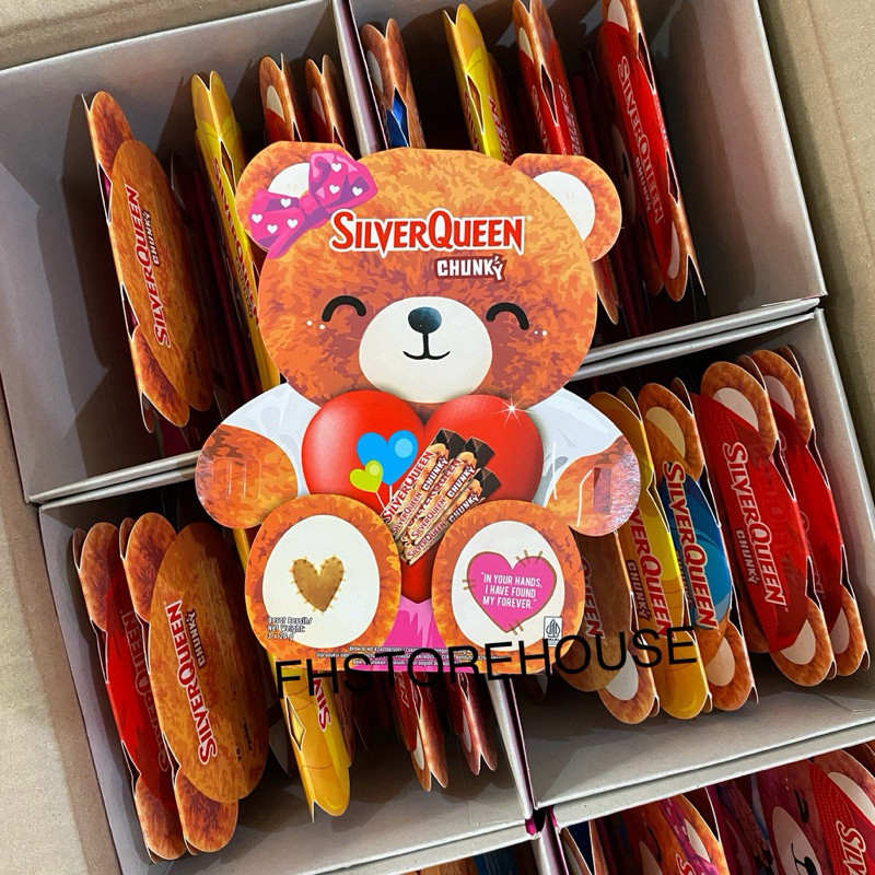 

[ FHSTORE ] Silverqueen Chunky Bar edisi Valentine bear isi Mede 3 x 30gr silverqueen beruang coklat
