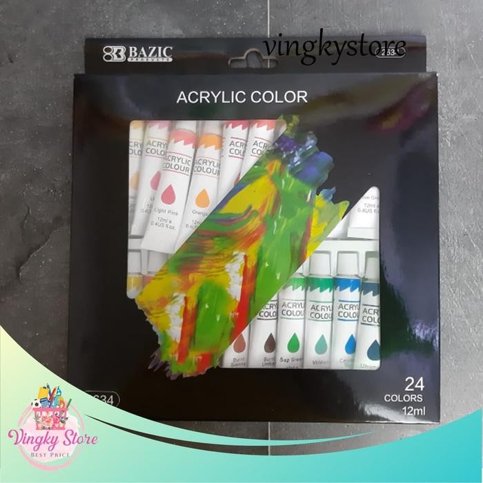 

Cat Acrylic / Akrilik Bazic 24 Warna #Gratisongkir