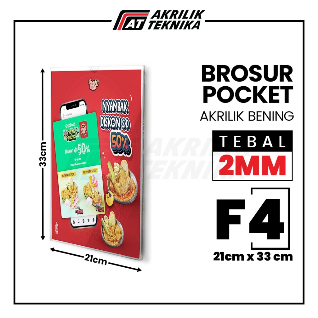 

Akrilik Tempat Brosur Pocket Frame Menu - Ukuran F4
