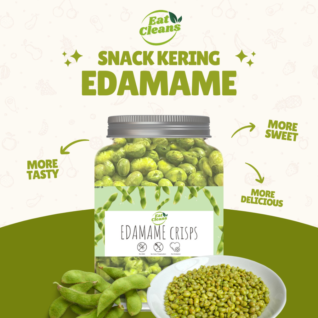 

Snack Keripik Edamame Krispi - Snack Sehat Edamame Crispy - Kriuk dan Renyah Vacuum Frying - Kripik