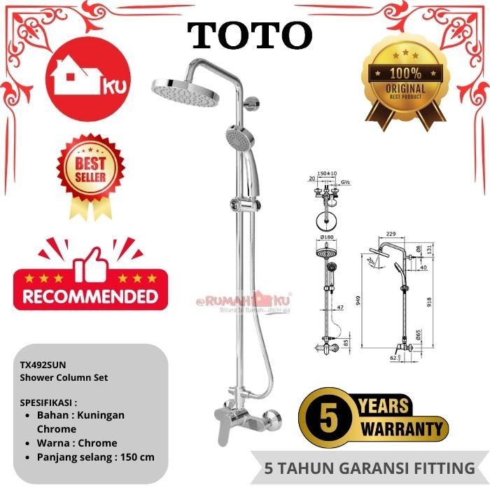 TOTO SHOWER SET TX492SUN LEVER HANDLE SHOWER COLUMN SET