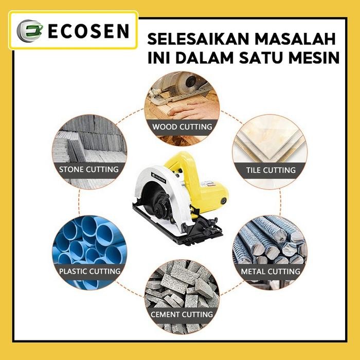 PREMIUM ECOSEN Gergaji Multifungsi Circular Saw Mesin Potong Kayu Mesin Serkel Kayu Mesin Potong
