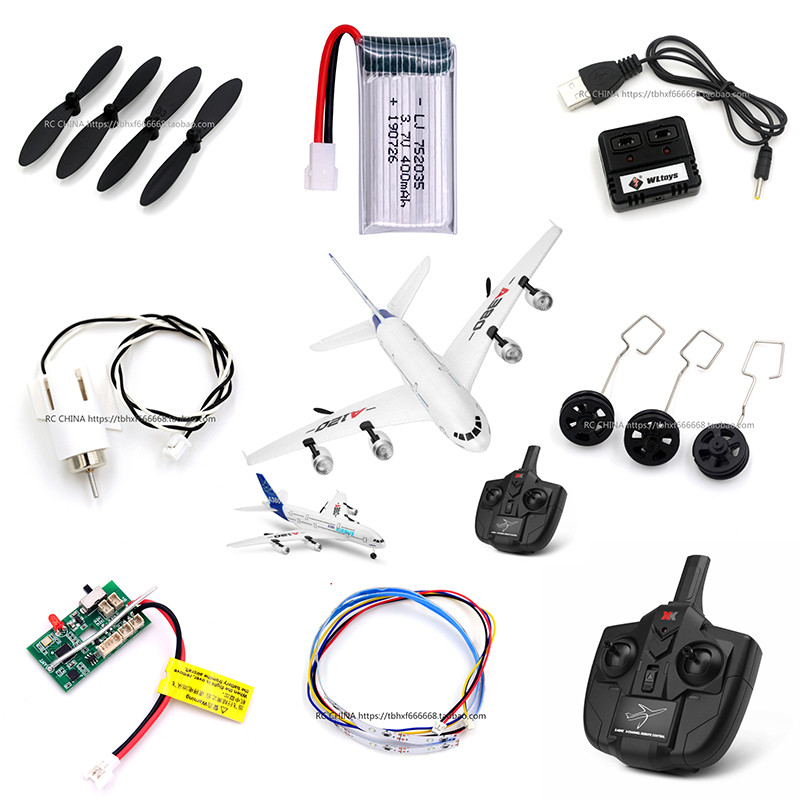 IMPORT Wltoys XK A120 A380 RC Airplaner Spare Parts Blade Propeller Landing Gear Motor Receiver