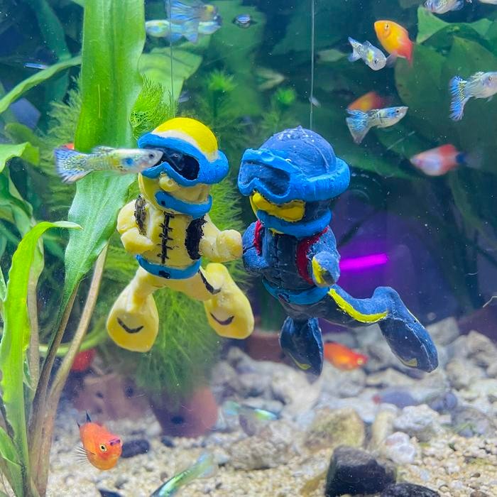 PREMIUM Hiasan Aquarium Penyelam Melayang / Mainan Ikan Hias