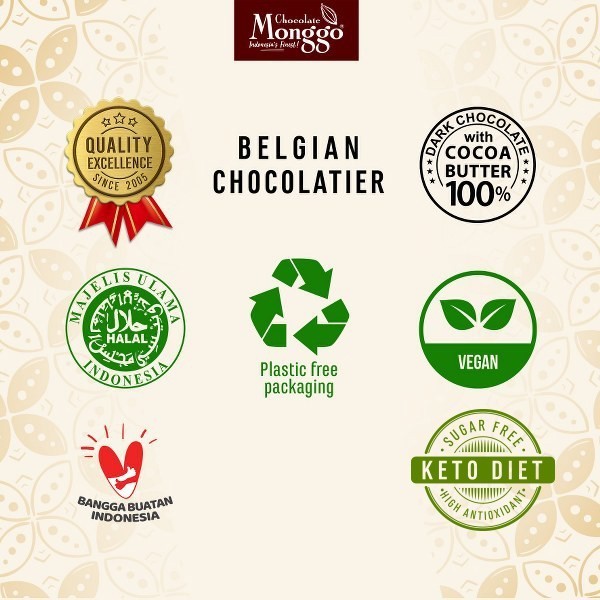 

Chocolate Monggo Cokelat Murni 24 Healthy Flavours Premium Coklat 100% Cocoa Butter Artisan
