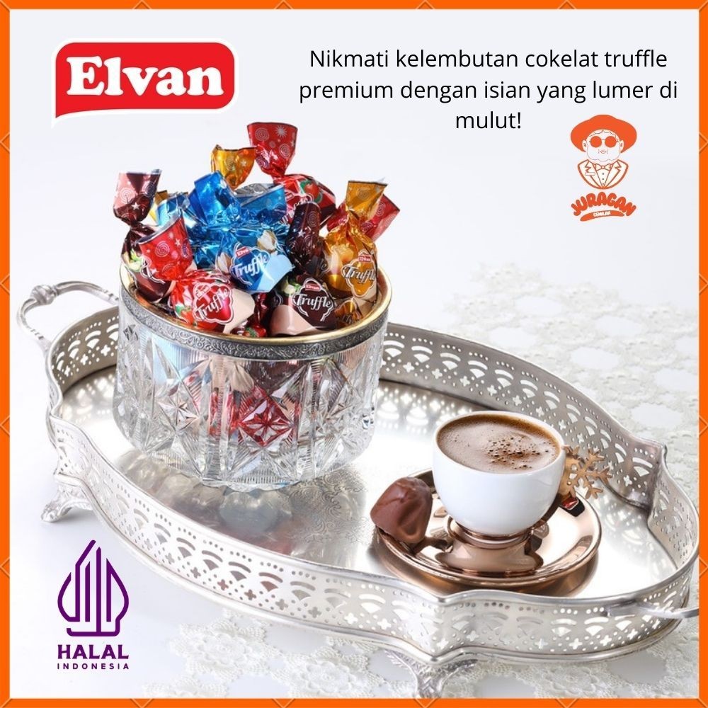 

Elvan Truffle Coklat Arab Turki 400gr Assortment Caramel Hazelnut Coconut Strawberry Halal