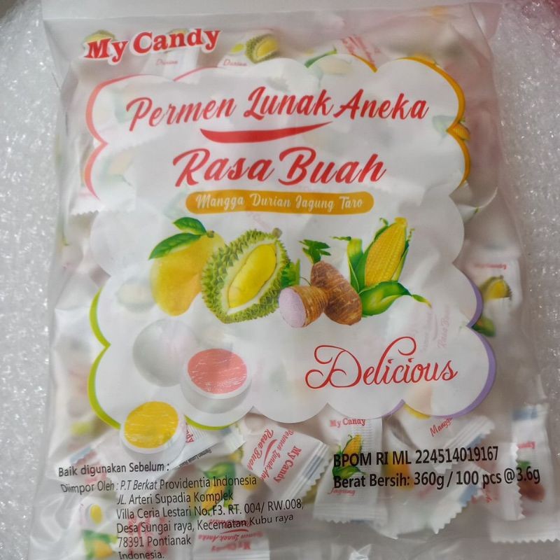 

Permen Lunak Aneka Rasa Buah My Candy/ My Sweety 360Gram(100pcs)