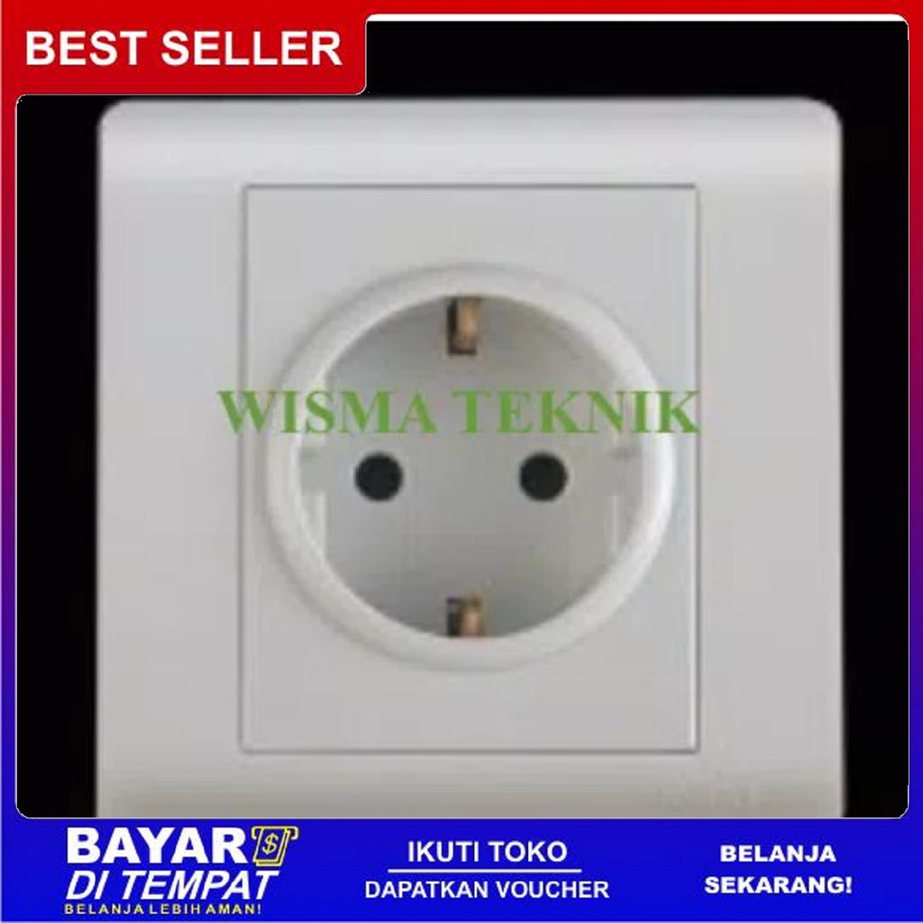 FREE ONGKIR COLOKAN LISTRIK SOCKET HAGER 16 A WITHOUT SHUTTER XS9413 HAGER BISA COD