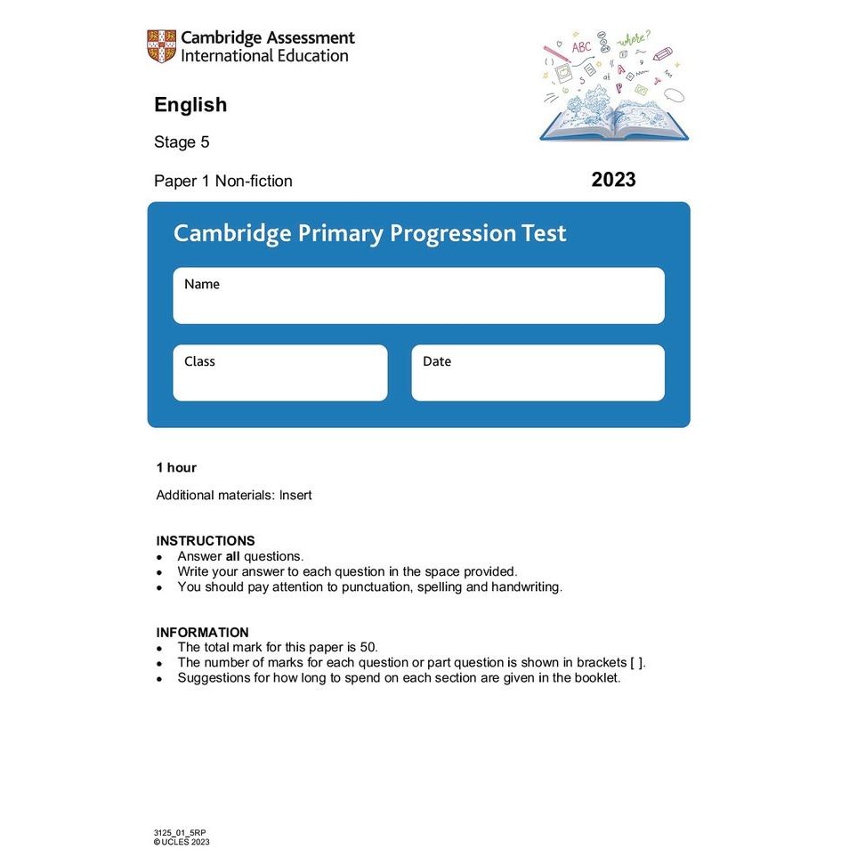 

TERLARIS BUNDLE 2022-2024 PROGRESSION TEST STAGE 6 EFL MATH SCIENCE WITH KEYS READY