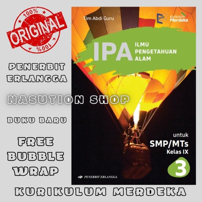 

TERLARIS BUKU IPA KELAS 3 / 9 IX SMP/MTS ERLANGGA KURIKULUM MERDEKA ORIGINAL READY