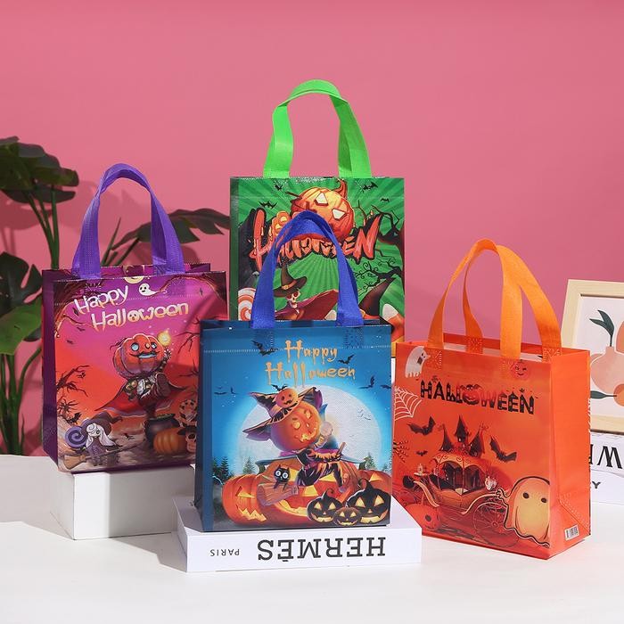 

~^~^~^] Paperbag Halloween Kantong Souvenir PVC Tahan Air Packing Tas Sovenir Pesta Halloween Hiasan