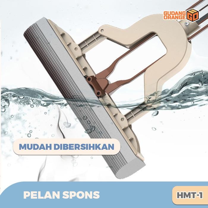 Go - Alat Pel Spon Otomatis Pembersih Lantai Karet Alat Pel Pengering Lantai Spon Tebal Menyerap Air